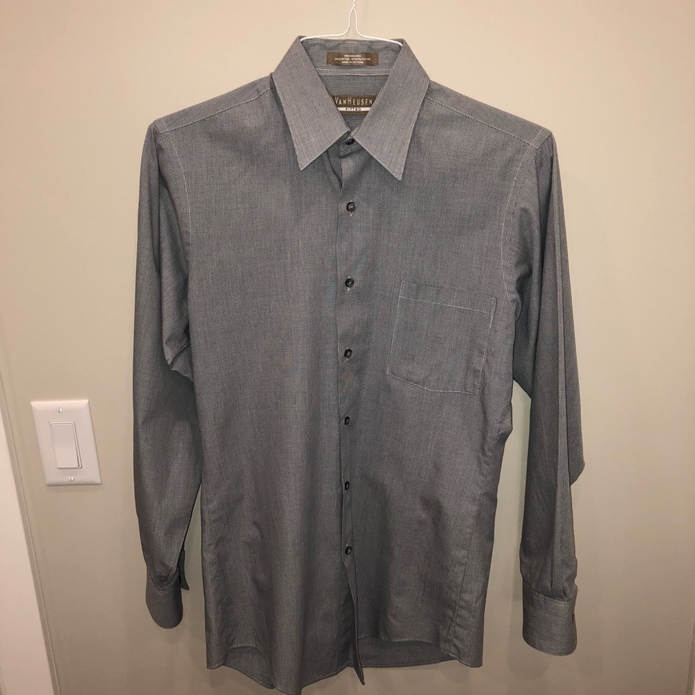 Gray long sleeve dress shirt